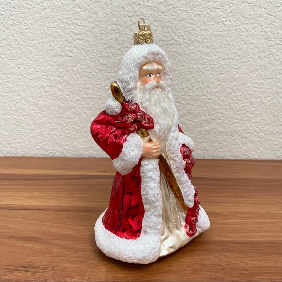 Glassware Art Studio Poland Santa Hand Blown Handcrafted Mercury Glass Ornament - Picture 16 of 16